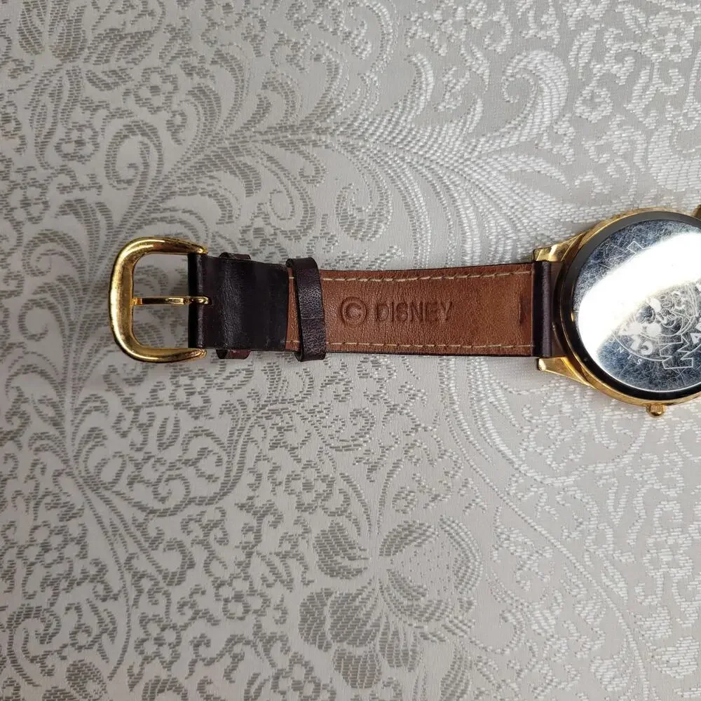 VTG Disney leather watch Fossil Mickey Mouse‎ Classic Adventures Lonesome Ghost